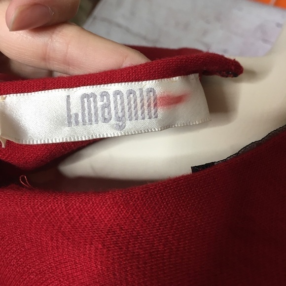 Vintage Geoffrey Beene New York I.magnin red long sleeve dress NWT - Picture 7 of 8